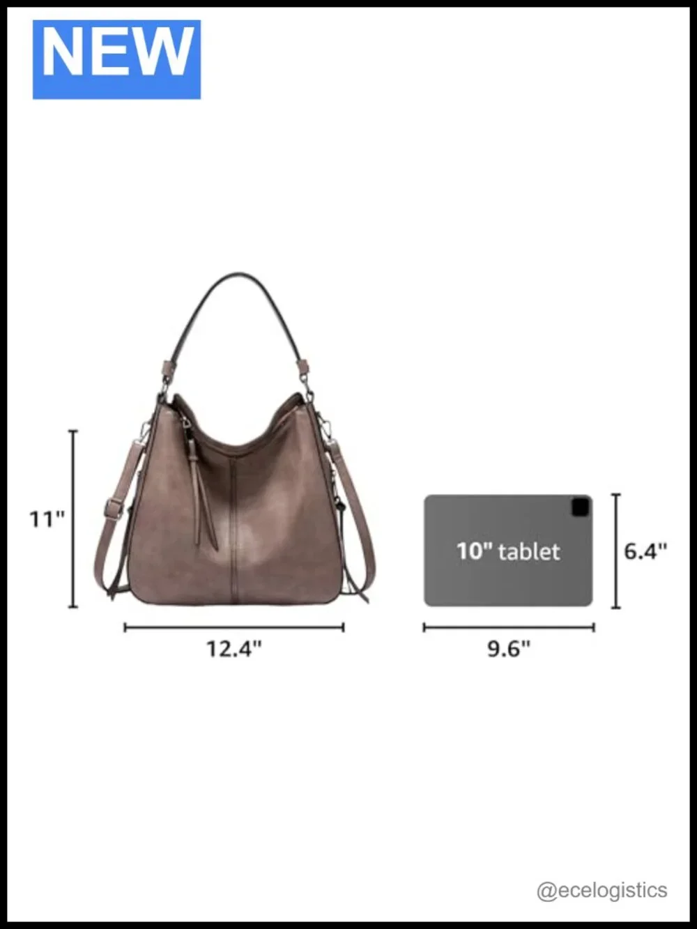 Hobo Crossbody Bag for Women, Large Faux Leather Designer Handbag